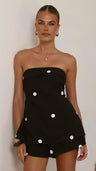 Strapless Tube Top Polka Dot Skort Two Piece Outfit
